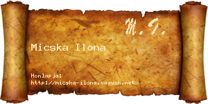 Micska Ilona névjegykártya
